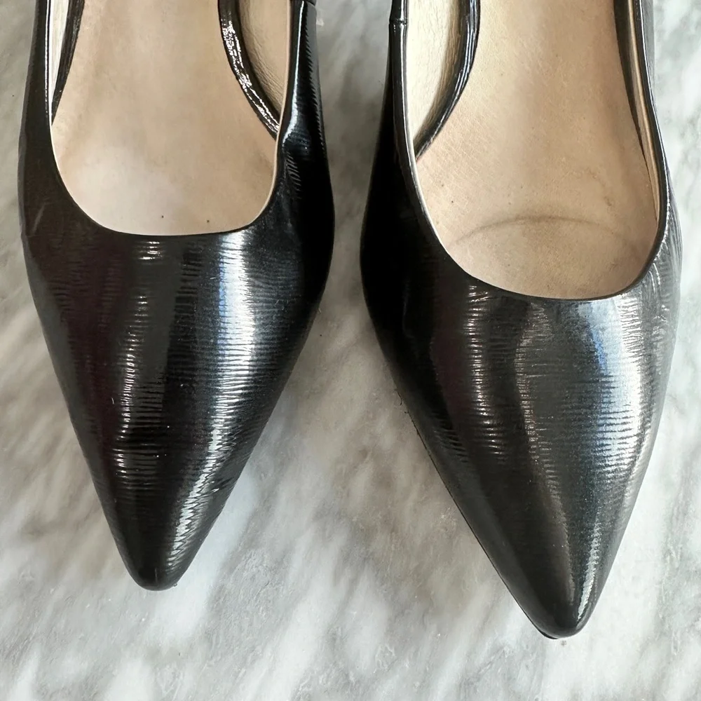 Michael Kors Black Patent Leather Pointed Low Kitten Heels - Picture 7 of 11
